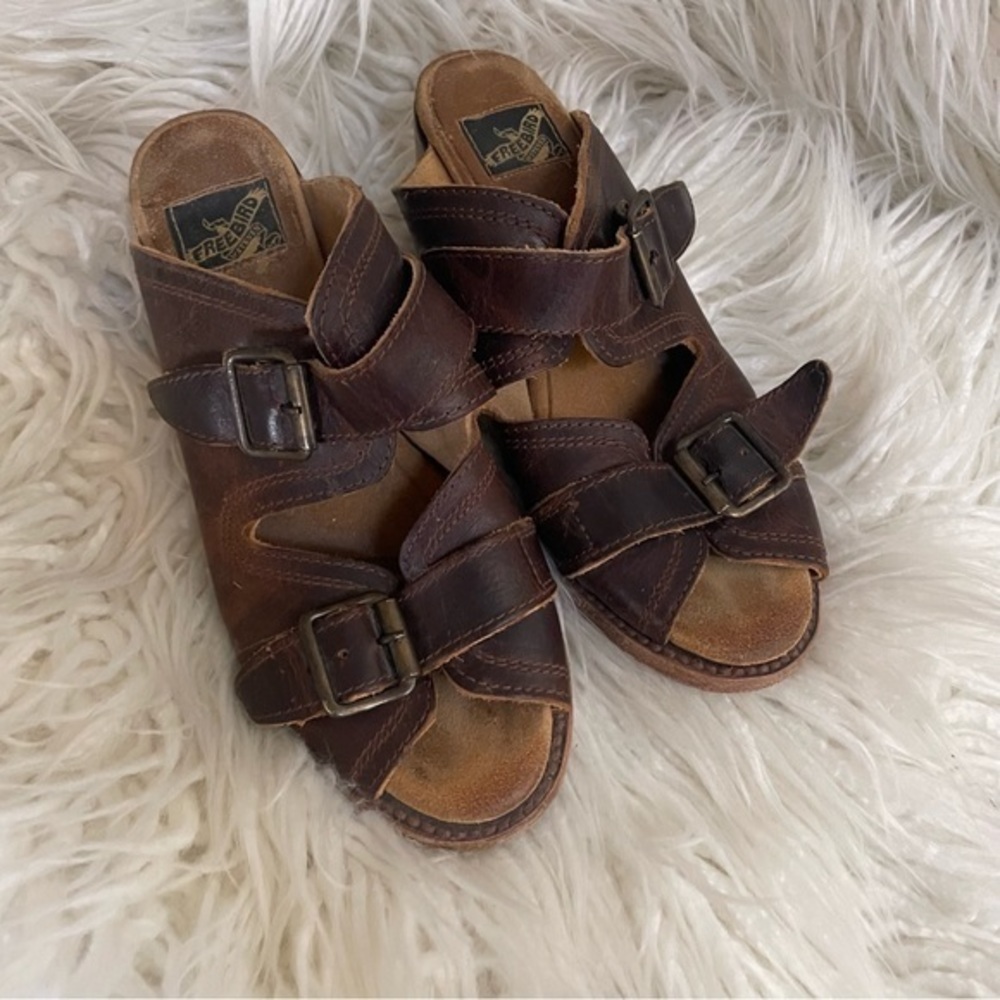 Freebird by Steven Caprice brown leather boho sandals ladies size 8 - Picture 2 of 9